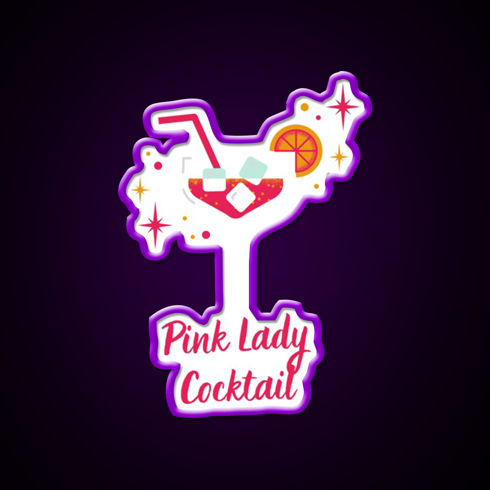 Pink Lady Cocktail Refreshing Cocktail Bar Decor Led Neon Sign Rgb Color - LED neon sign view 9