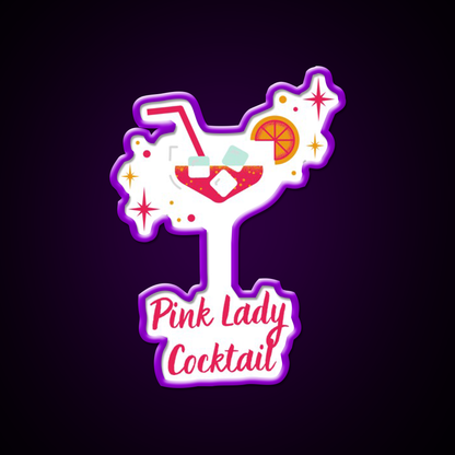 Pink Lady Cocktail Refreshing Cocktail Bar Decor Led Neon Sign Rgb Color - LED neon sign view 9