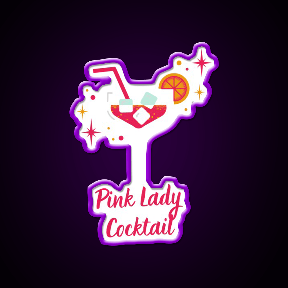 Pink Lady Cocktail Refreshing Cocktail Bar Decor Led Neon Sign Rgb Color - Shineneon