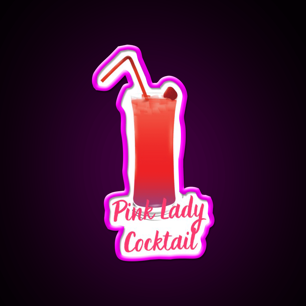 Pink Lady Cocktail Summer Cocktail Bar Decor Led Neon Sign Rgb Color - Shineneon