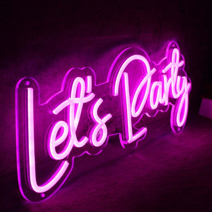 Pink Lets Party Neon Sign | Shineneon