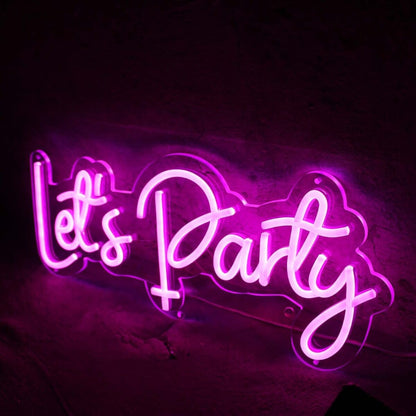 Pink Lets Party Neon Sign | Shineneon