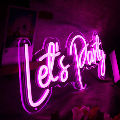 Pink Lets Party Neon Sign | Shineneon