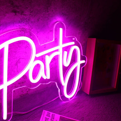 Pink Lets Party Neon Sign For Party And Social Spaces | Shineneon
