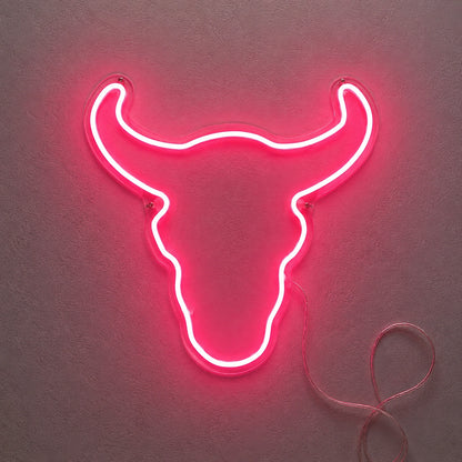 Pink Longhorn Head Neon Sign LED Neon Sign high-converting product image