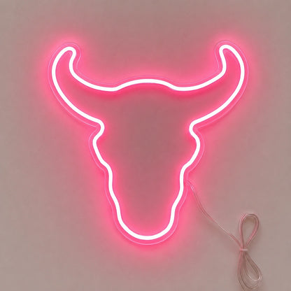 Pink Longhorn Head Neon Sign LED Neon Sign main product image