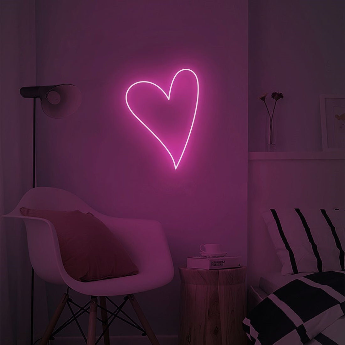 Pink Love Heart Led Sign Business Neon Sign