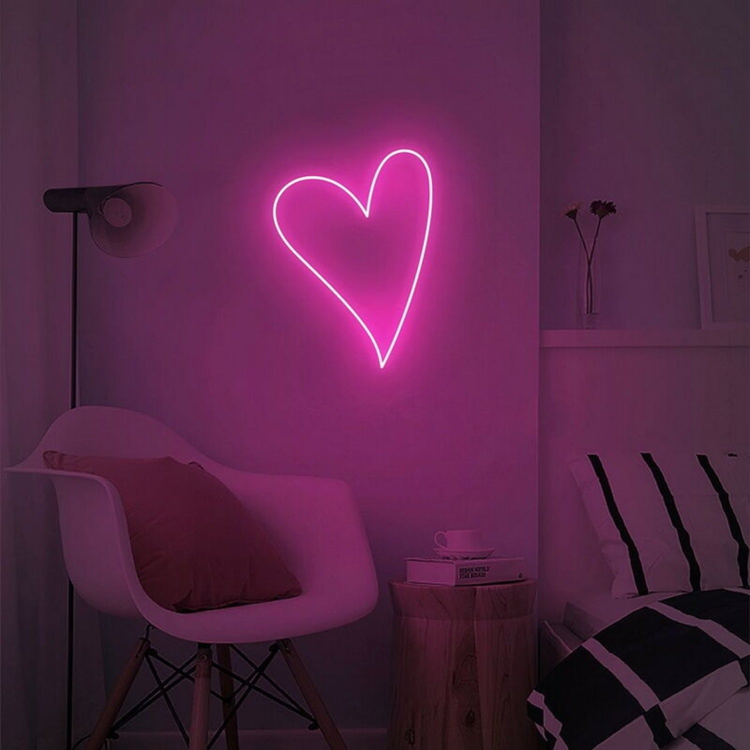 Pink Love Heart Neon Sign For Romantic And Loving Spaces | Shineneon