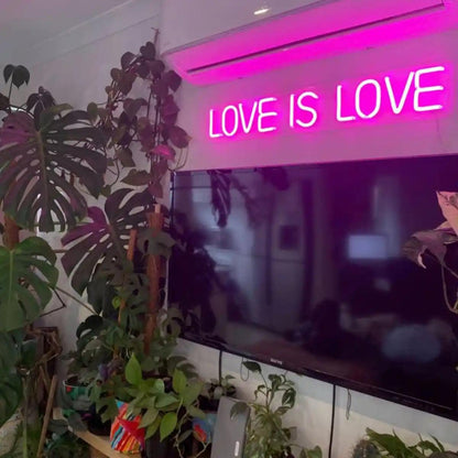 Pink Love Is Love LED Neon Sign for Indoor Wedding Home Decor | Shineneon