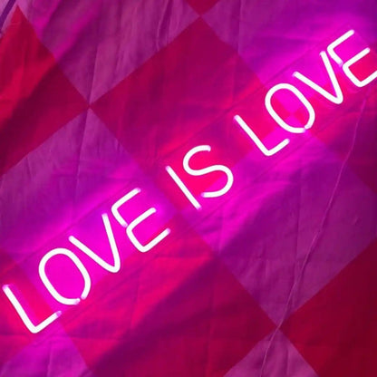 Pink Love Is Love LED Neon Sign for Indoor Wedding Home Decor | Shineneon