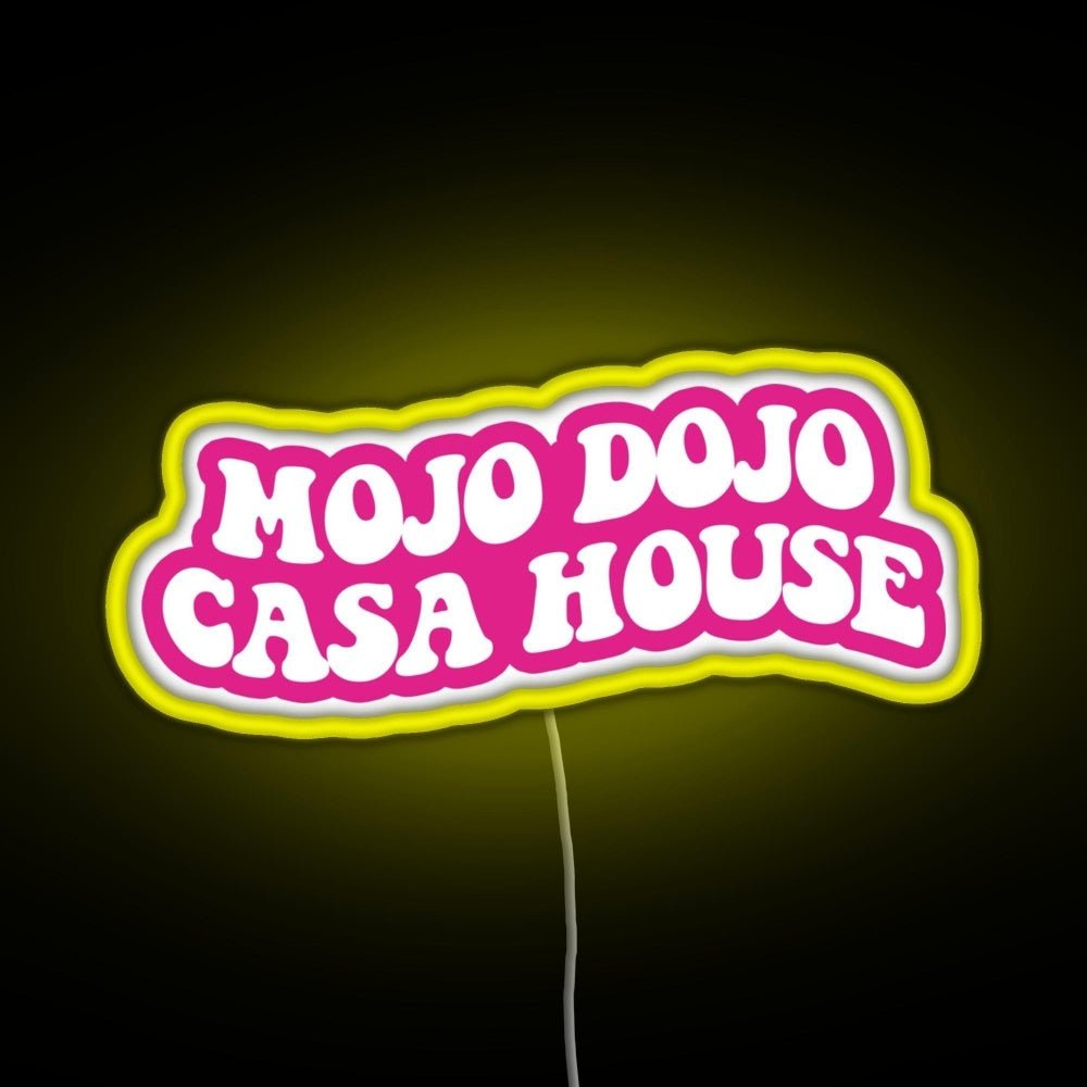Pink Magenta Mojo Dojo Casa House Rgb Led Neon Sign Pop Wall Art - Shineneon