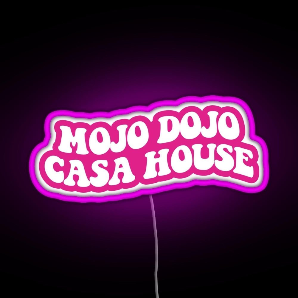 Pink Magenta Mojo Dojo Casa House Rgb Led Neon Sign Pop Wall Art - Shineneon