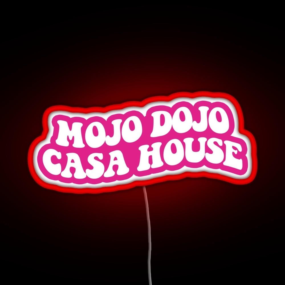 Pink Magenta Mojo Dojo Casa House Rgb Led Neon Sign Pop Wall Art - Shineneon