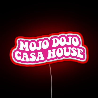 Pink Magenta Mojo Dojo Casa House Rgb Led Neon Sign Pop Wall Art - Shineneon