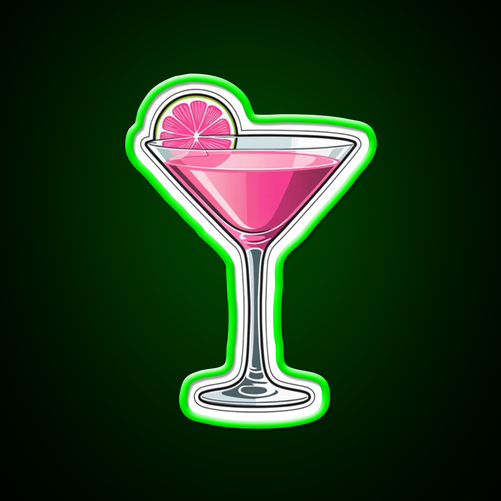 Pink Martini Glass Cocktail Bar Decor Led Neon Sign Rgb Color - LED neon sign view 8