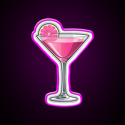 Pink Martini Glass Cocktail Bar Decor Led Neon Sign Rgb Color - Shineneon