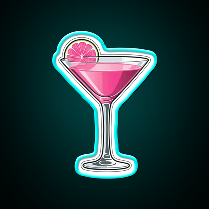 Pink Martini Glass Cocktail Bar Decor Led Neon Sign Rgb Color - Shineneon