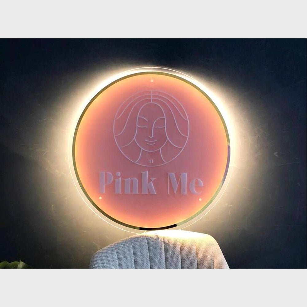 Pink Me Acrylic Business Logo Sign - Shineneon