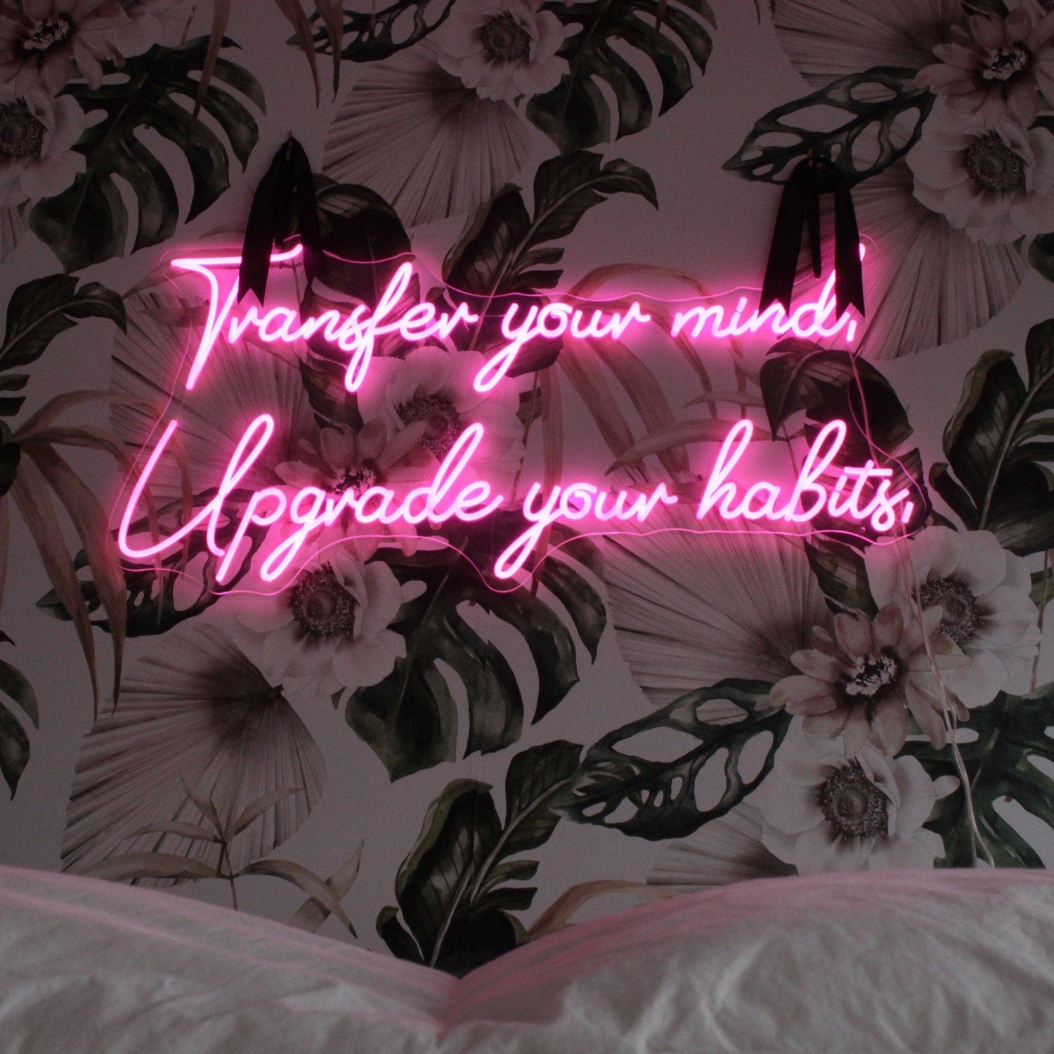 Pink Mind Transfer Habits Upgrade Led Neon Sign For Gym Studio Decor | Shineneon