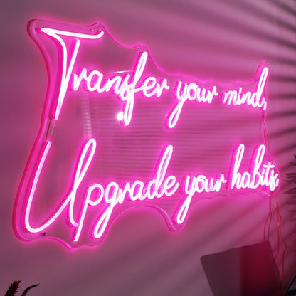 Pink Mind Transfer Habits Upgrade Led Neon Sign For Gym Studio Decor | Shineneon