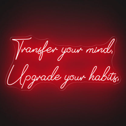 Pink Mind Transfer Habits Upgrade Led Neon Sign For Gym Studio Decor | Shineneon