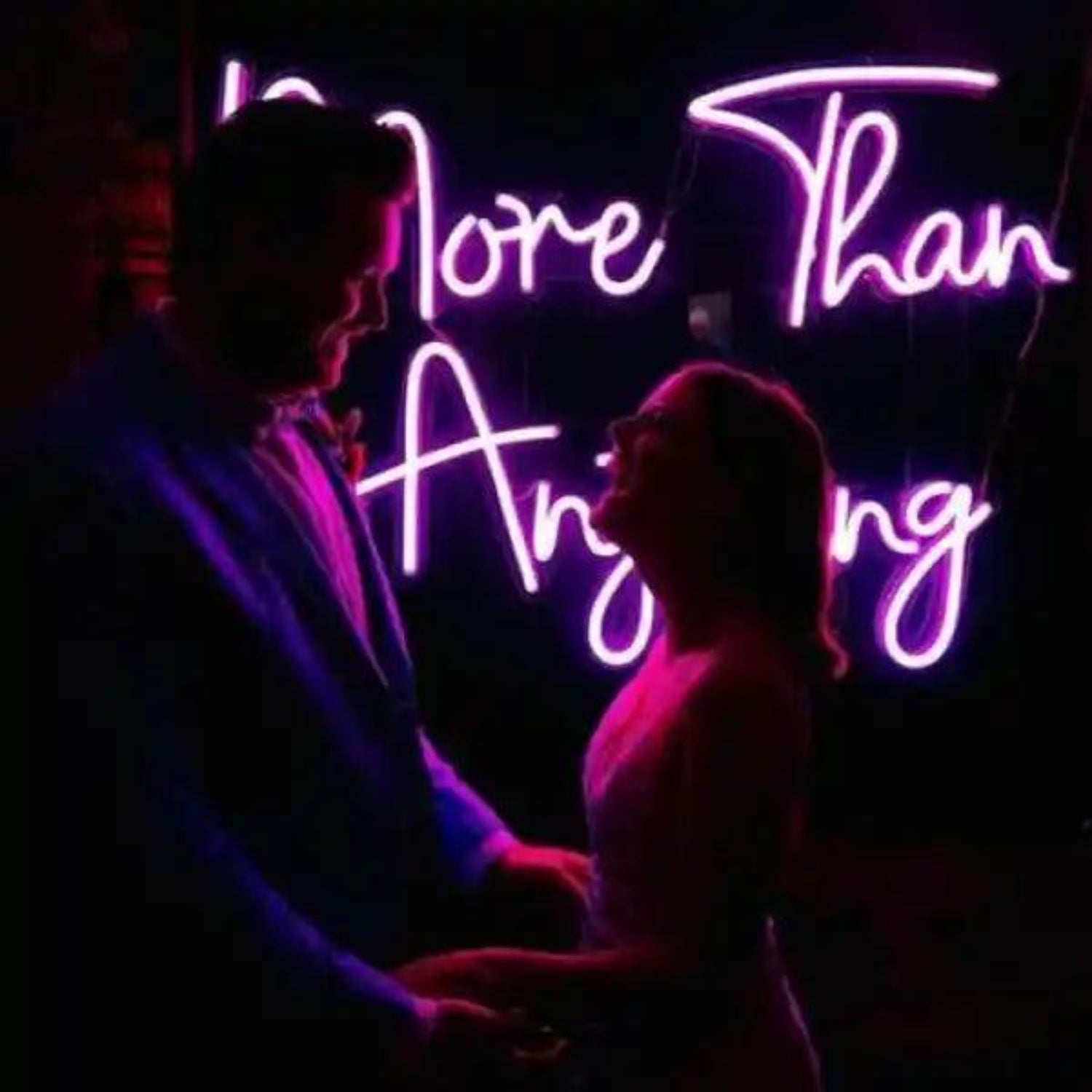 Pink More Than Anything LED Neon Sign for Wedding Indoor Decor | Shineneon