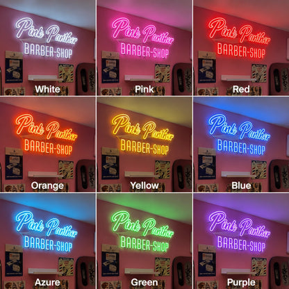 Pink Panther Barber Shop LED Neon Sign - 05 Color Grid