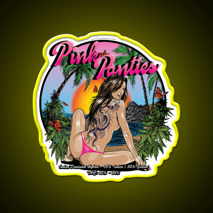 Pink Panties Strain Art Hemp Inspired Green Leaf Led Neon Sign Rgb Color - Shineneon