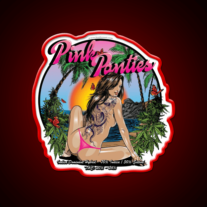 Pink Panties Strain Art Hemp Inspired Green Leaf Led Neon Sign Rgb Color - Shineneon