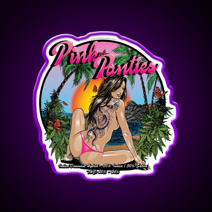 Pink Panties Strain Art Hemp Inspired Green Leaf Led Neon Sign Rgb Color - Shineneon
