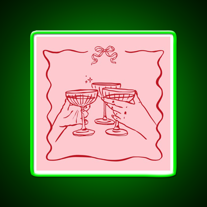 Pink Party Bow Aesthetic Dinner Party Cocktail Bar Decor Led Neon Sign Rgb Color - LED neon sign view 8
