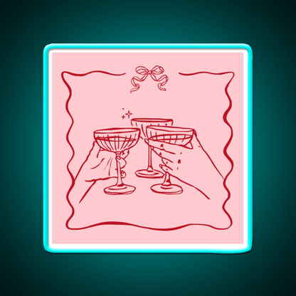Pink Party Bow Aesthetic Dinner Party Cocktail Bar Decor Led Neon Sign Rgb Color - Shineneon