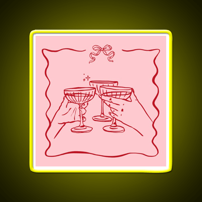 Pink Party Bow Aesthetic Dinner Party Cocktail Bar Decor Led Neon Sign Rgb Color - Shineneon