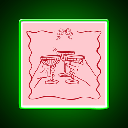 Pink Party Bow Aesthetic Dinner Party Cocktail Bar Decor Led Neon Sign Rgb Color - Shineneon