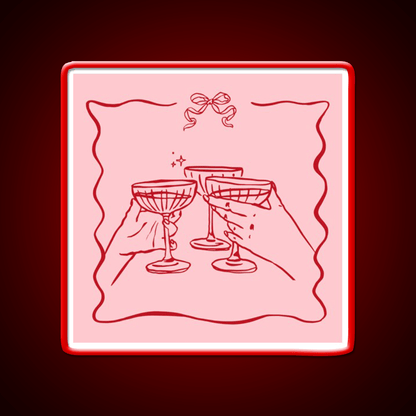 Pink Party Bow Aesthetic Dinner Party Cocktail Bar Decor Led Neon Sign Rgb Color - Shineneon