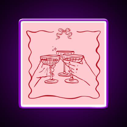 Pink Party Bow Aesthetic Dinner Party Cocktail Bar Decor Led Neon Sign Rgb Color - Shineneon