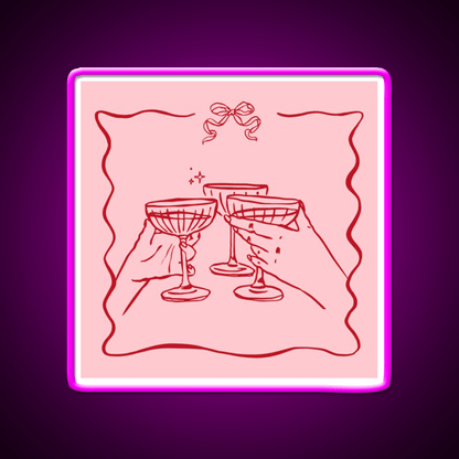 Pink Party Bow Aesthetic Dinner Party Cocktail Bar Decor Led Neon Sign Rgb Color - Shineneon