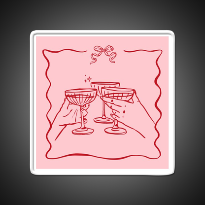 Pink Party Bow Aesthetic Dinner Party Cocktail Bar Decor Led Neon Sign Rgb Color - LED neon sign view 11