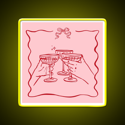Pink Party Bow Aesthetic Dinner Party Cocktail Bar Decor Led Neon Sign Rgb Color - LED neon sign view 7