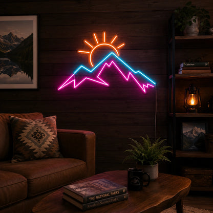 Pink Peak Mountain Neon Sign LED Neon Sign real lifestyle scene