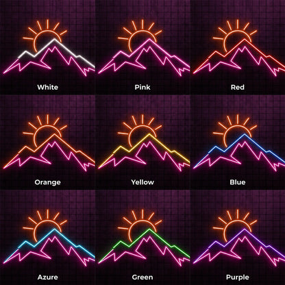 Pink Peak Mountain Neon Sign LED Neon Sign color grid