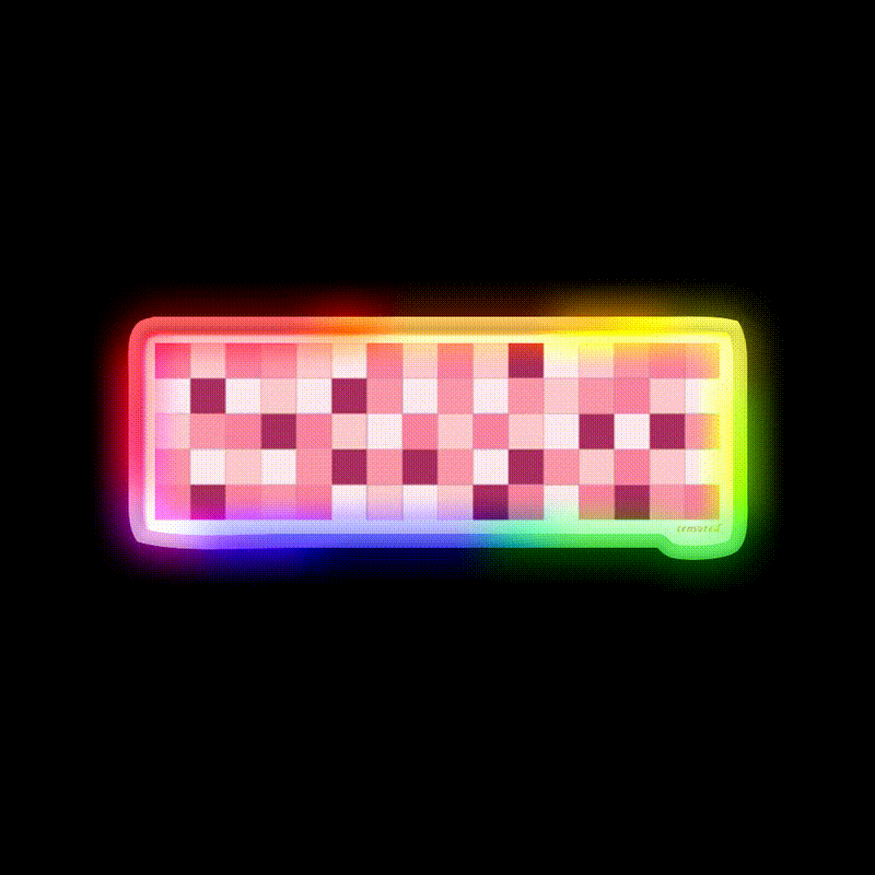 Pink Pixelated Censored Bar Man Cave Bar Led Neon Sign Rgb Color