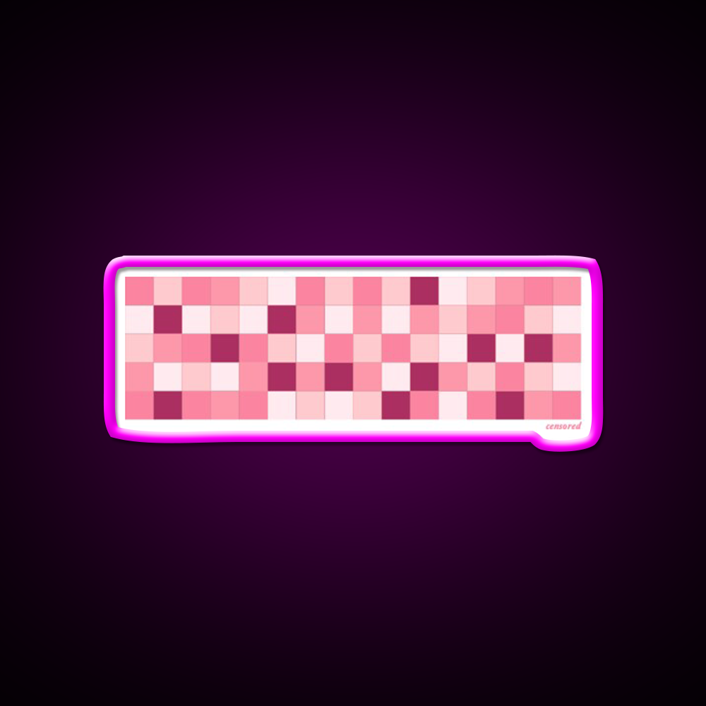 Pink Pixelated Censored Bar Man Cave Bar Led Neon Sign Rgb Color