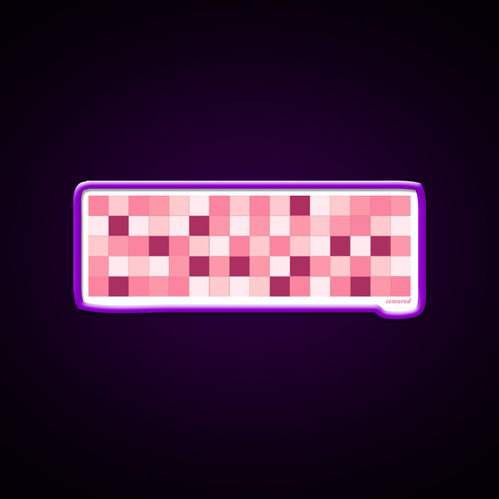 Pink Pixelated Censored Bar Man Cave Bar Led Neon Sign Rgb Color