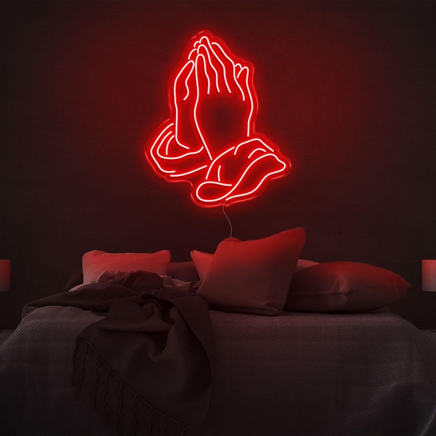 Pink Praying Hands Led Neon Sign For Modern Bedroom Decor | Shineneon