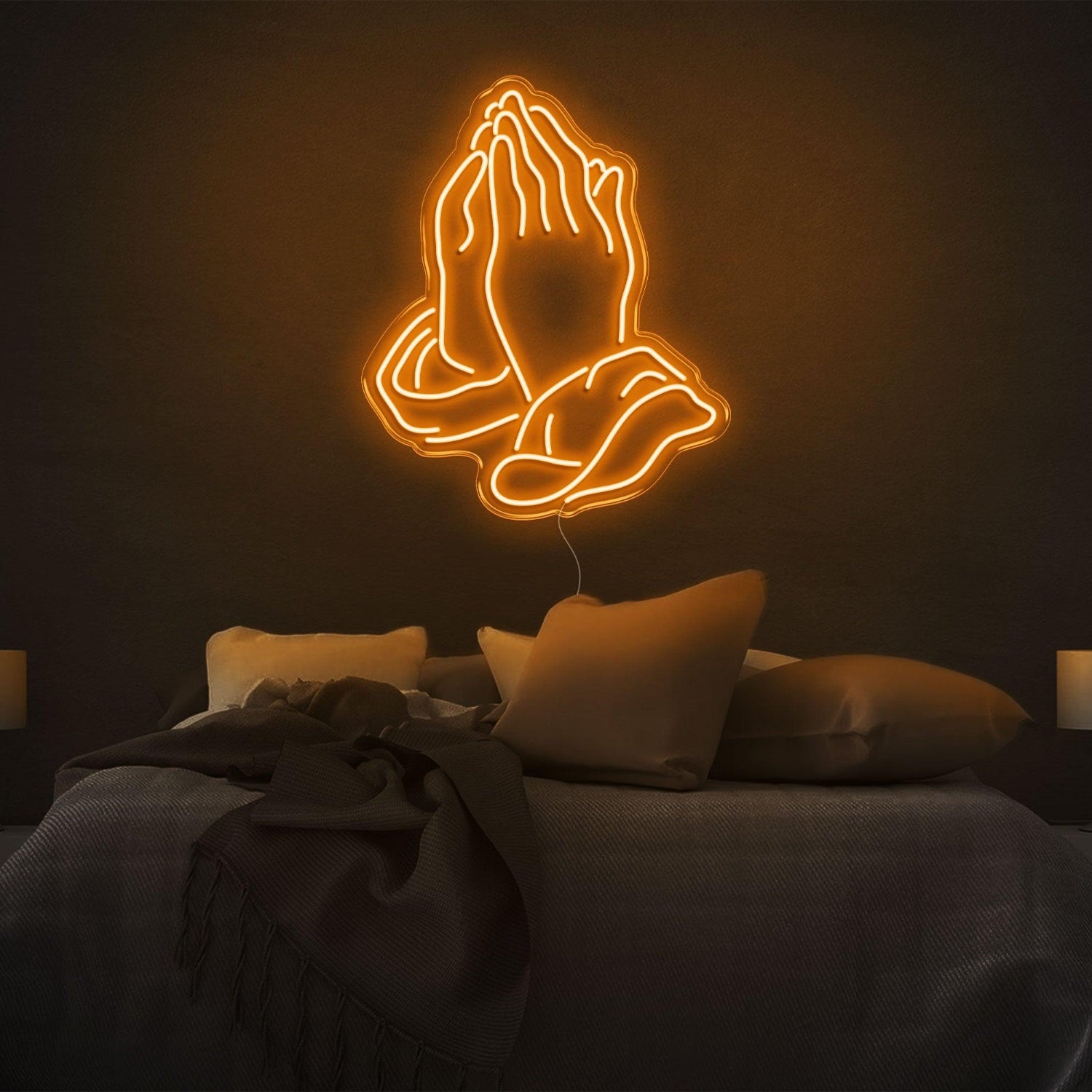 Pink Praying Hands Led Neon Sign For Modern Bedroom Decor | Shineneon