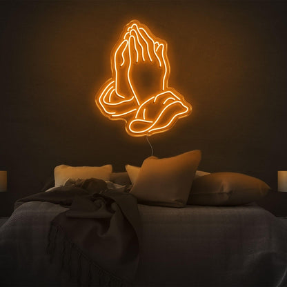 Pink Praying Hands Led Neon Sign For Modern Bedroom Decor | Shineneon