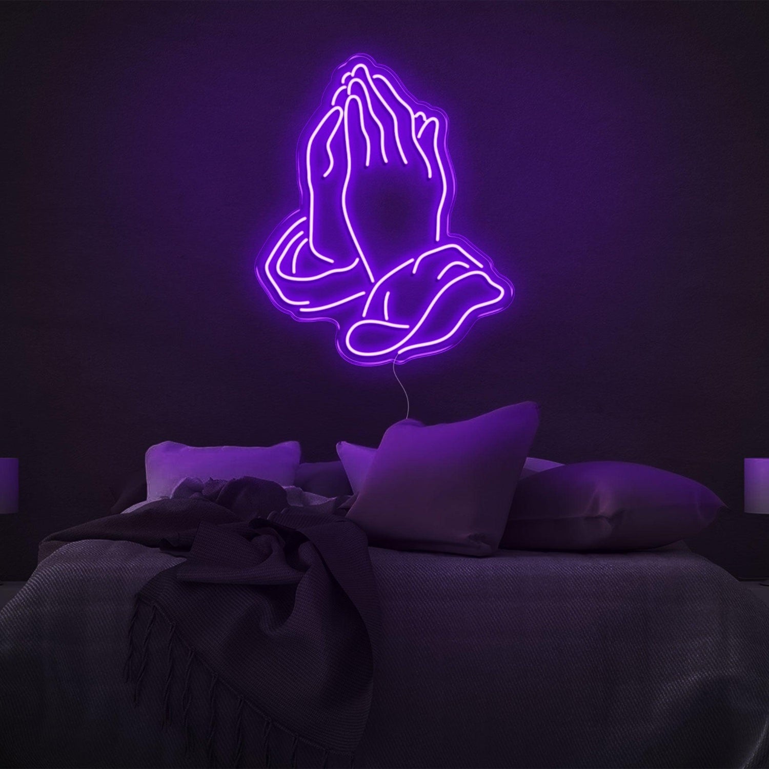 Pink Praying Hands Led Neon Sign For Modern Bedroom Decor | Shineneon