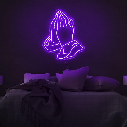 Pink Praying Hands Led Neon Sign For Modern Bedroom Decor | Shineneon