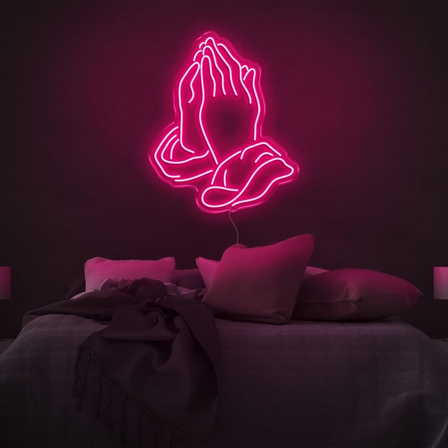 Pink Praying Hands Led Neon Sign For Modern Bedroom Decor | Shineneon
